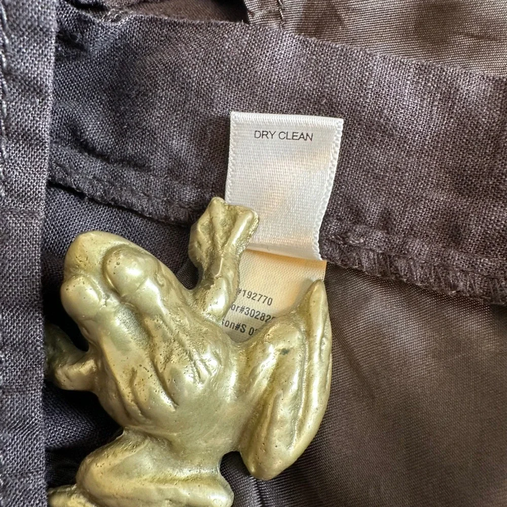 Banana Republic Linen Blend Cargo Pants Size 6 Brown Roll Tab 30